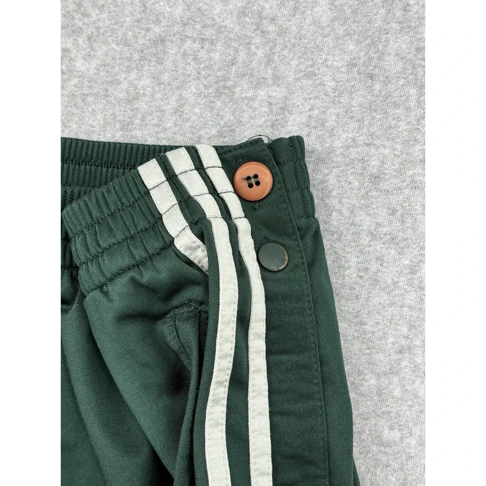 Adidas Snap Tearaway Track Pants Green 3 Stripe Men's XL